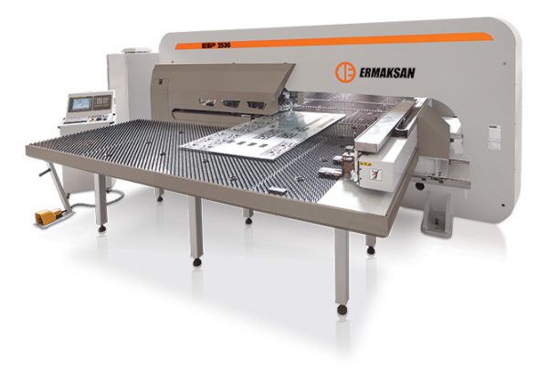 An Ermaksan ETP 2530 turret punch press with control panel.
