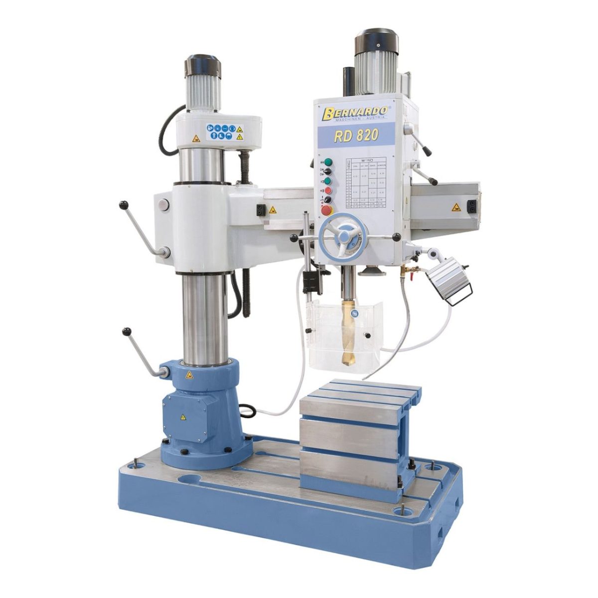 A radial arm drilling machine