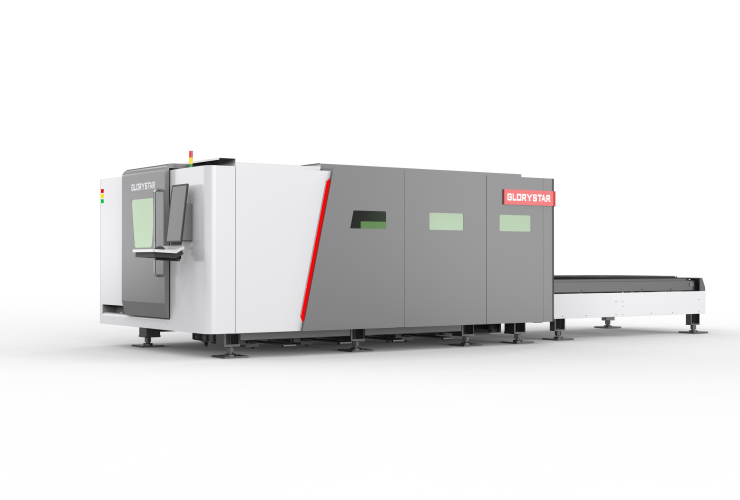 A Glorystar GS-CE Fibre Laser Machine from the side