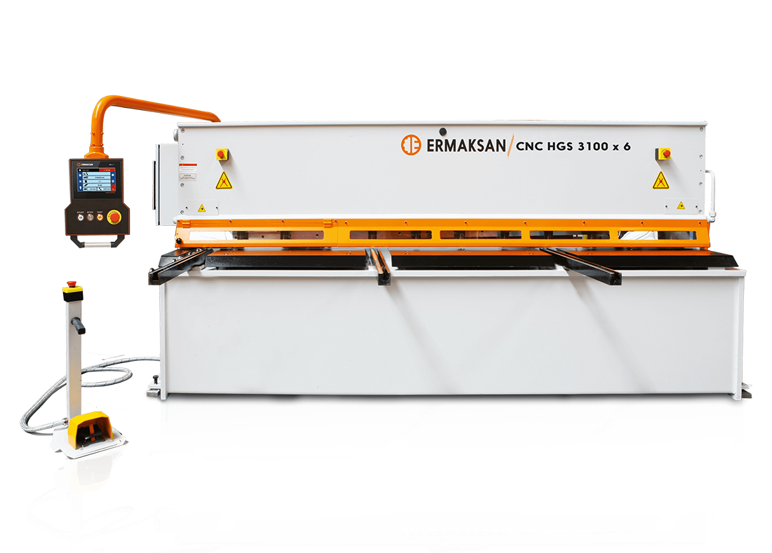 An ERMAKSAN hydraulic tilt shear with an 8mm capacity. - resized